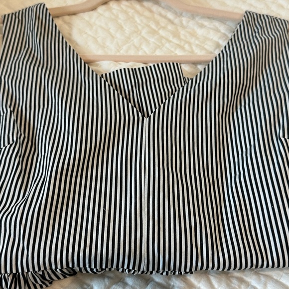 J. Crew Black & White Peplum Blouse - Picture 2 of 4